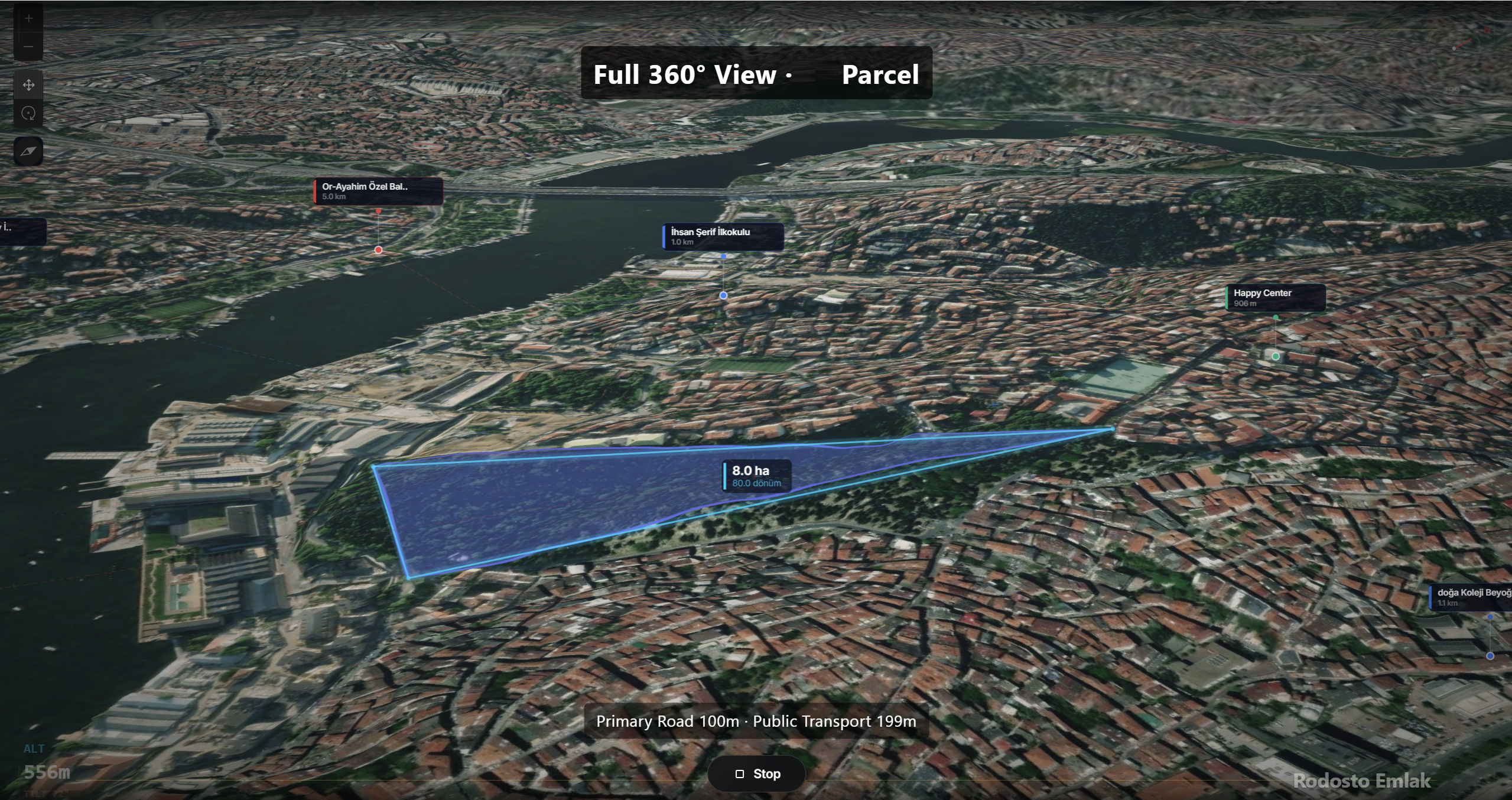 Rodosto Terrain platformu — 3D harita, portföy ve ilan yönetimi